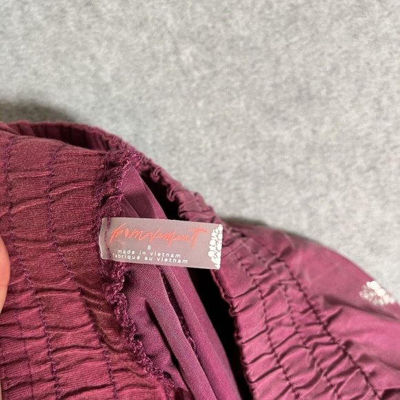 Free People Movement Ab Tracker Pants Womens Small Acai Wide Leg Split Flowy - Picture 16 of 16